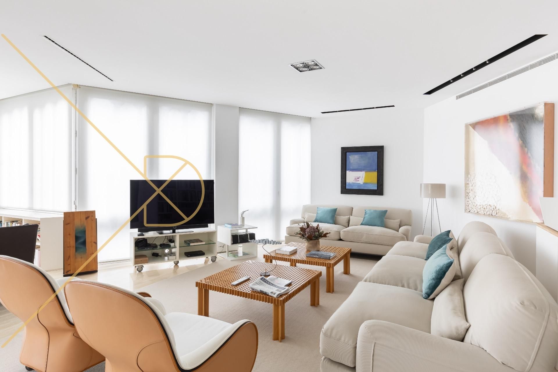 Sala d'estar de Pis en venda en  Barcelona Capital amb Jardí privat, Parquet i Traster