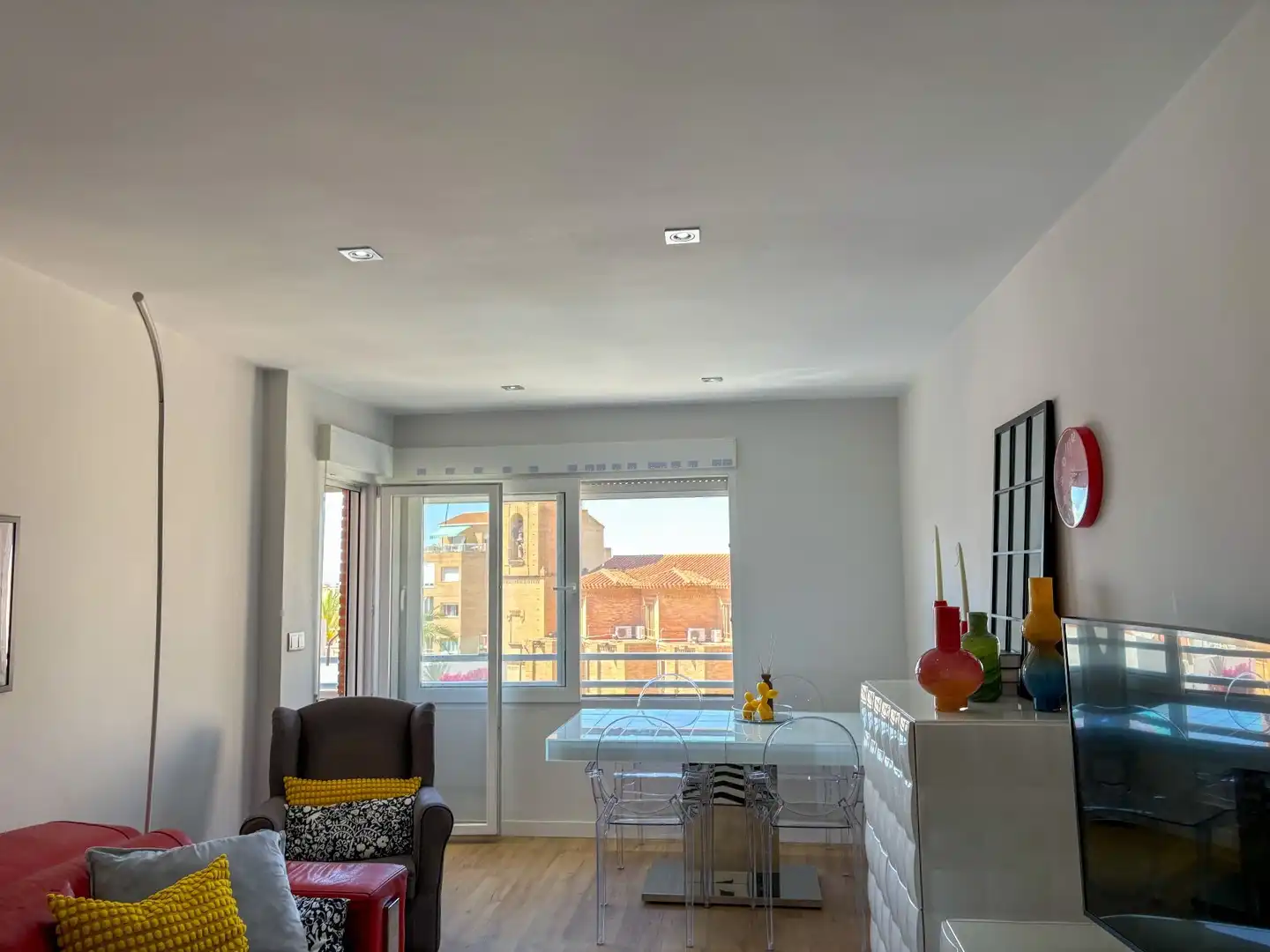 Wohnzimmer von Wohnung zum Verkauf in Pilar de la Horadada mit Klimaanlage, Heizung und Terrasse