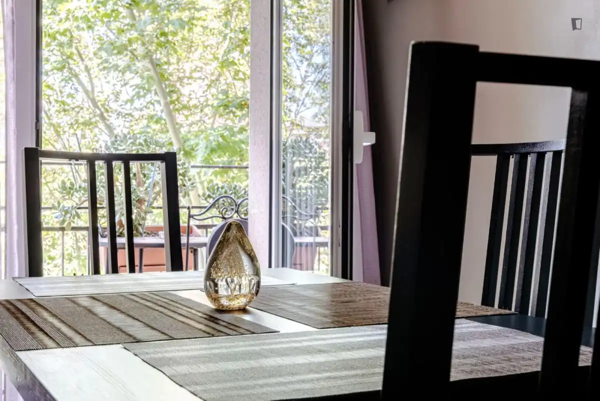 Menjador de Apartament per a compartir en Barcelona amb Aire condicionat, Calefacció i Moblat