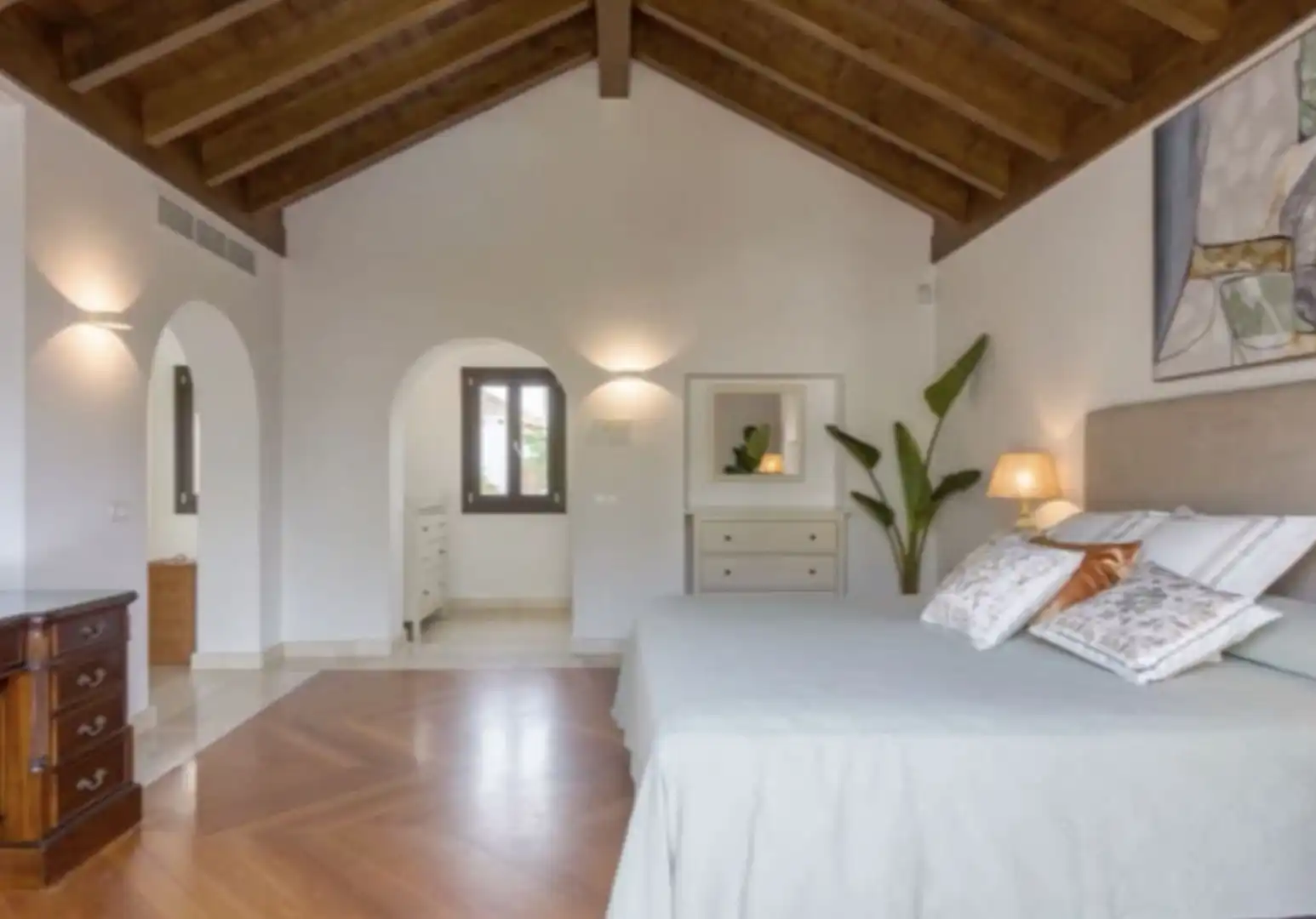 Dormitori de Casa o xalet de lloguer en Marbella amb Aire condicionat, Terrassa i Piscina