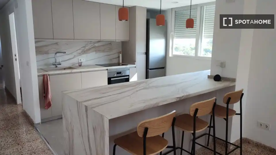 Cocina de Piso de alquiler en Tavernes de la Valldigna con Aire acondicionado, Calefacción y Amueblado