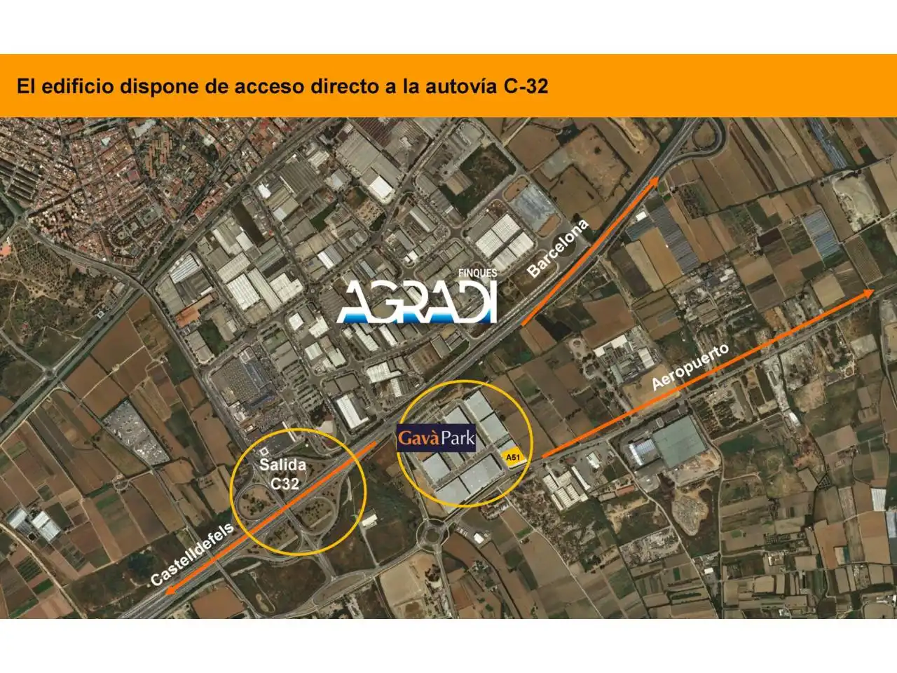 Vista exterior de Nau industrial de lloguer en Gavà amb Calefacció i Alarma