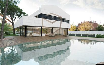 Exterior view of House or chalet for sale in  Madrid Capital  with Air Conditioner, Heating and Terrace