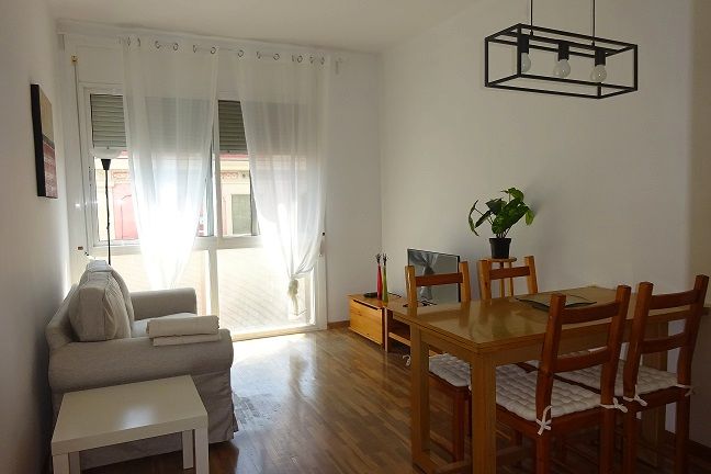 Sala d'estar de Pis de lloguer en  Barcelona Capital amb Aire condicionat, Calefacció i Parquet