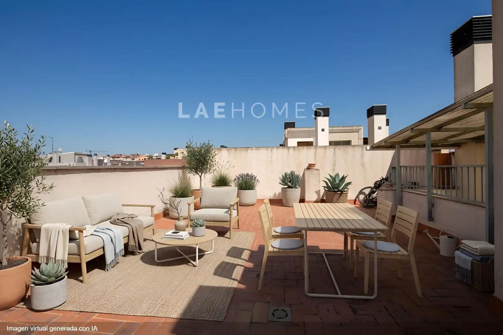 Terrasse von Dachboden zum Verkauf in Sant Cugat del Vallès mit Klimaanlage, Heizung und Privatgarten