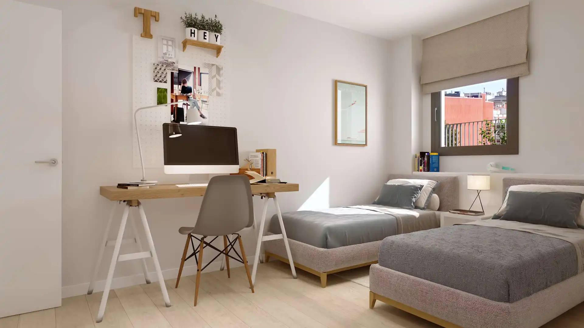 Schlafzimmer von Dachboden zum Verkauf in Torredembarra mit Klimaanlage, Heizung und Privatgarten