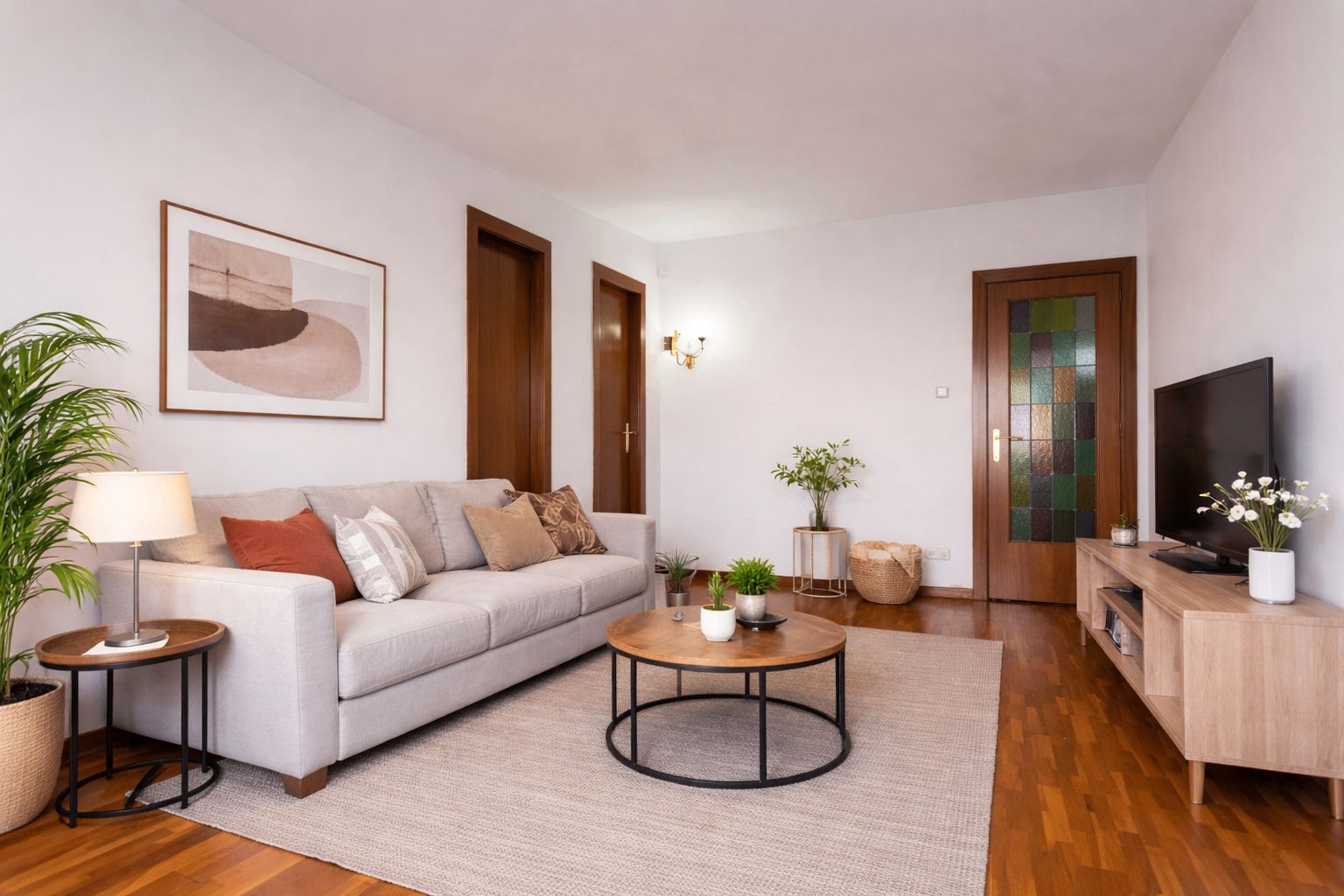Living room of Flat for sale in  Barcelona Capital  with Heating, Parquet flooring and Oven