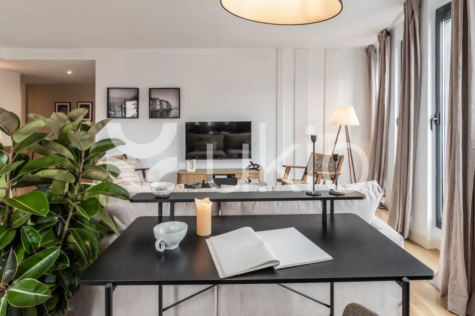 Wohnzimmer von Wohnung zur Miete in Madrid mit Klimaanlage, Heizung und Terrasse
