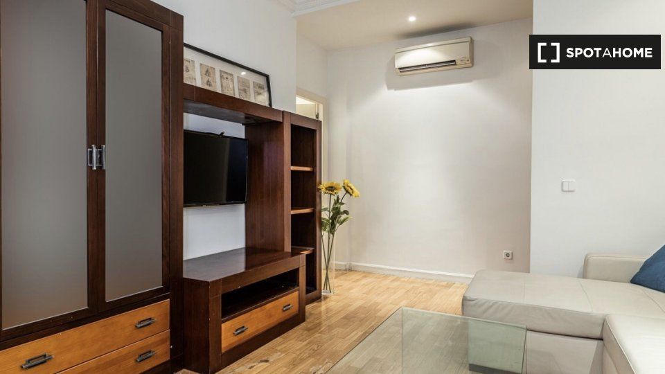 Sala d'estar de Pis de lloguer en  Madrid Capital amb Aire condicionat, Calefacció i Moblat
