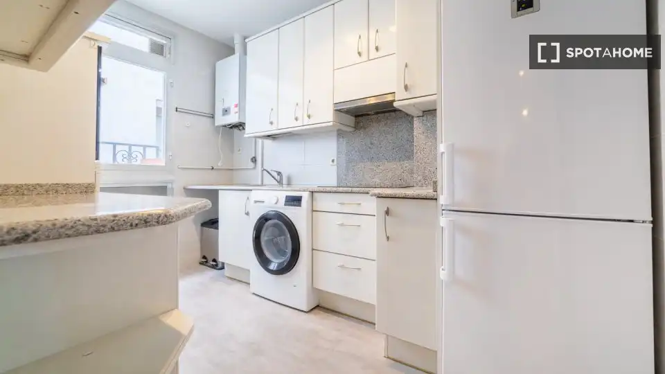 Kitchen of Flat for share in Madrid  with Air Conditioner, Terrace and Furnished