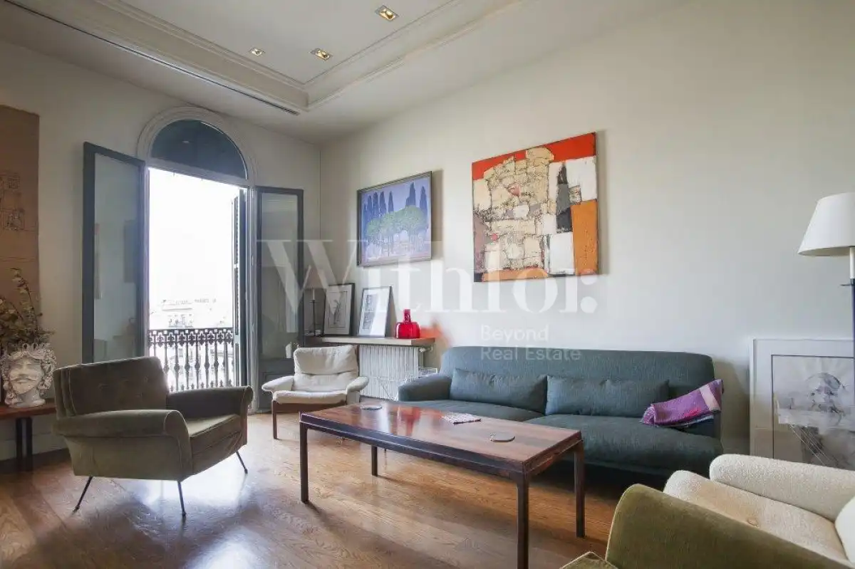 Living room of Flat for sale in Barcelona  with Air Conditioner, Heating and Parquet flooring