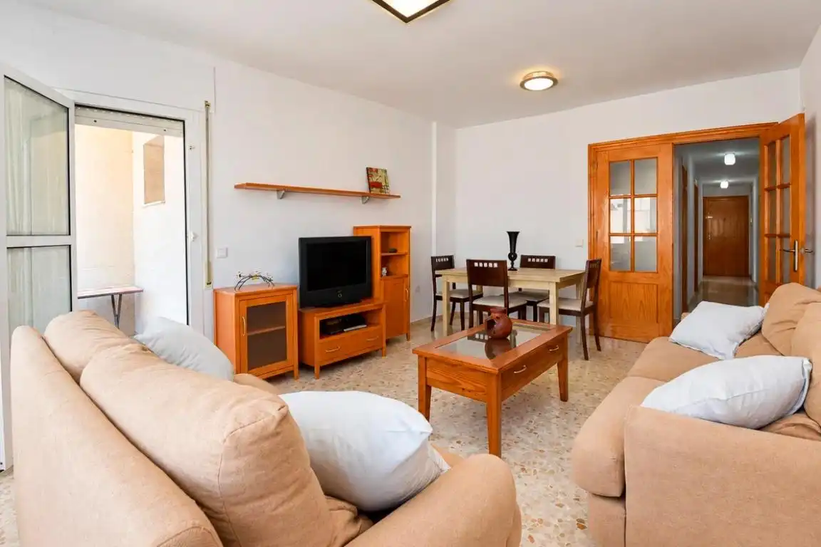 Sala de estar de Piso en venta en El Ejido con Trastero, Amueblado y Balcón