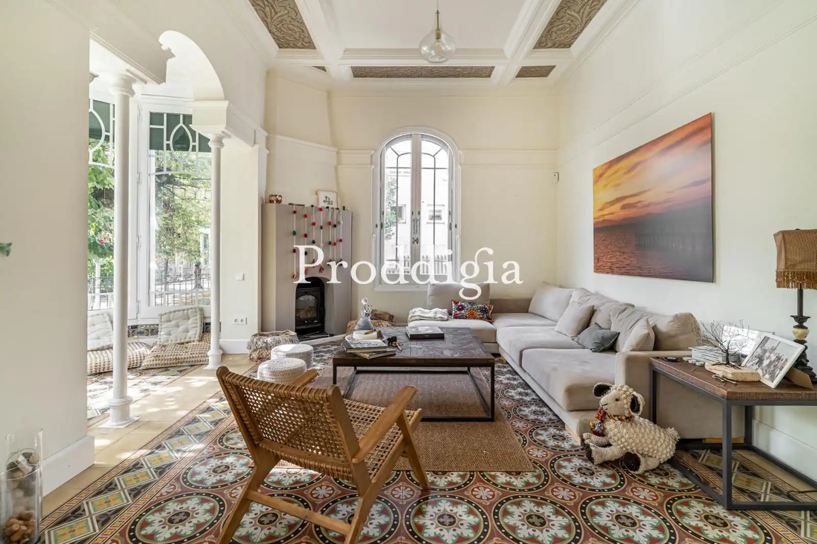 Living room of Houses for rent in Sant Cugat del Vallès  with Air Conditioner, Heating and Swimming Pool