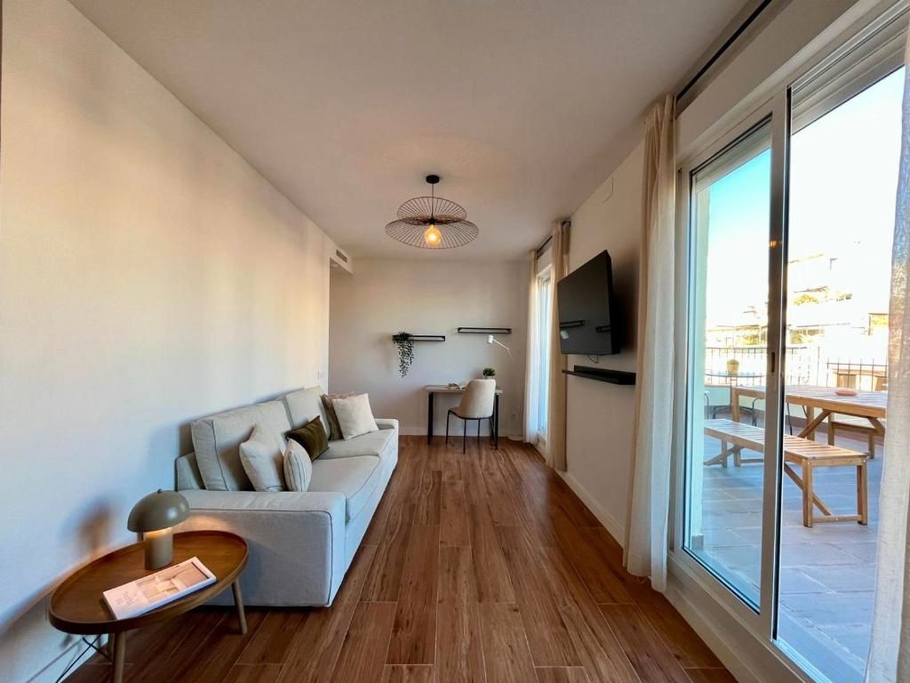 Sala d'estar de Estudi de lloguer en Sanlúcar de Barrameda amb Moblat i Es permeten mascotes