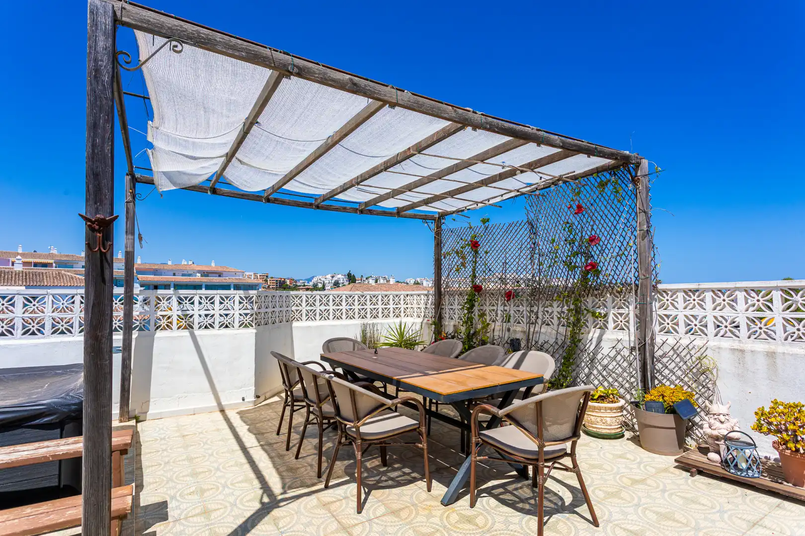Terrasse von Dachboden zum Verkauf in Mijas mit Klimaanlage, Terrasse und Schwimmbad