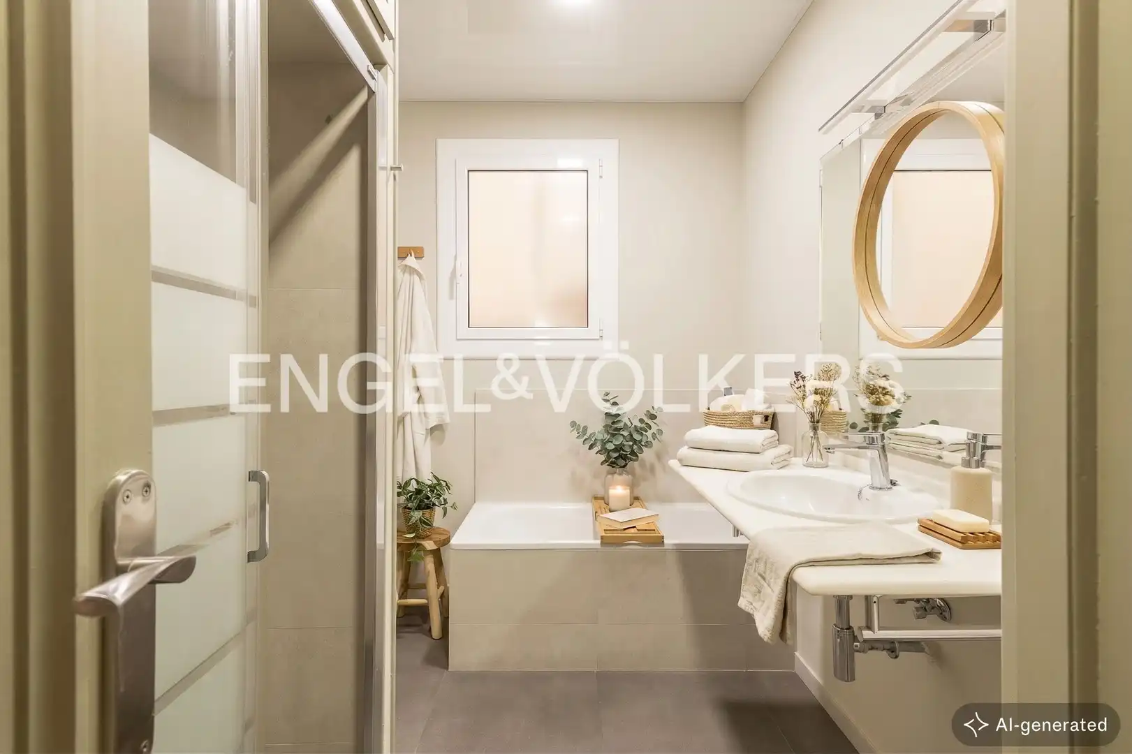 Badezimmer von Wohnung zum Verkauf in Barcelona mit Klimaanlage, Heizung und Parkett