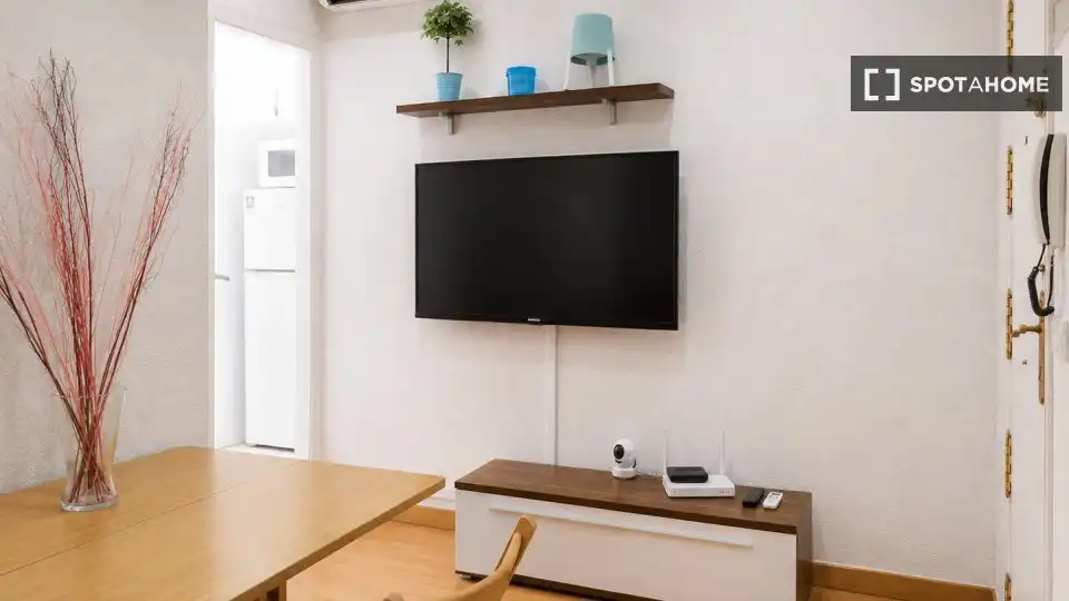 Living room of Flat for rent in Madrid  with Air Conditioner, Heating and Furnished