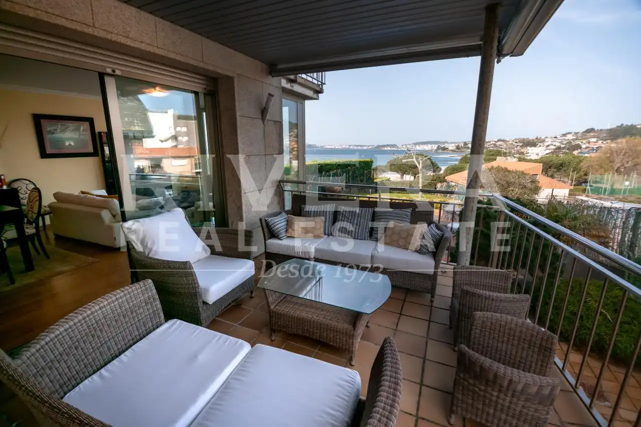 Terraza de Casa adosada en venta en Sanxenxo con Calefacción, Jardín privado y Terraza
