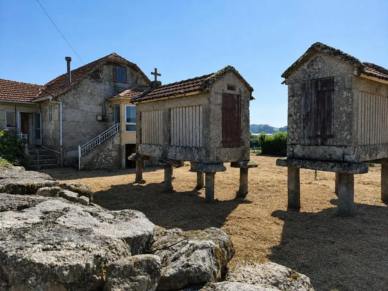 Vista exterior de Casa o xalet en venda en Pazos de Borbén amb Calefacció i Terrassa