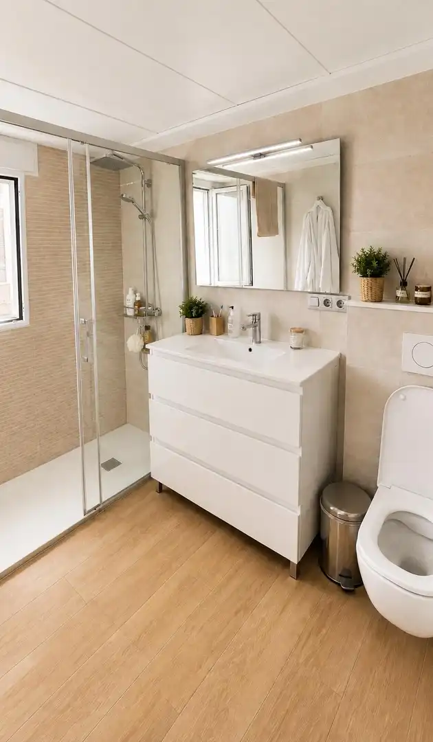 Bathroom of Flat for rent in Alicante / Alacant  with Air Conditioner, Furnished and Balcony