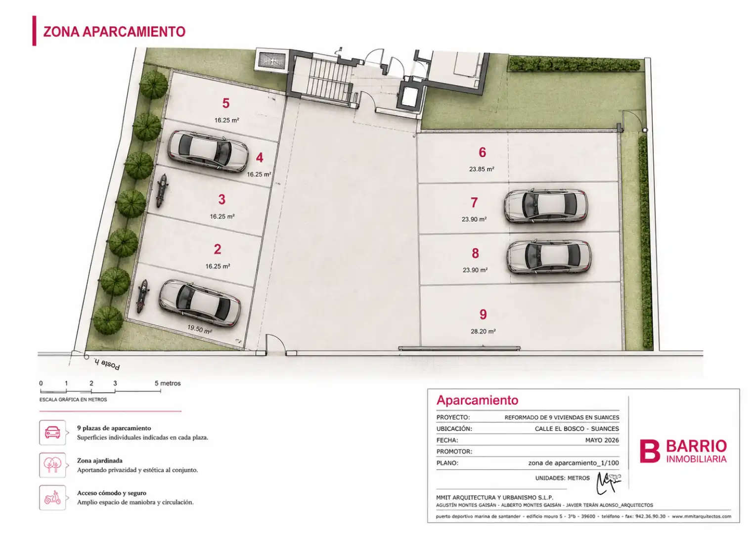 Parkplatz von Wohnung zum Verkauf in Suances mit Heizung, Privatgarten und Terrasse