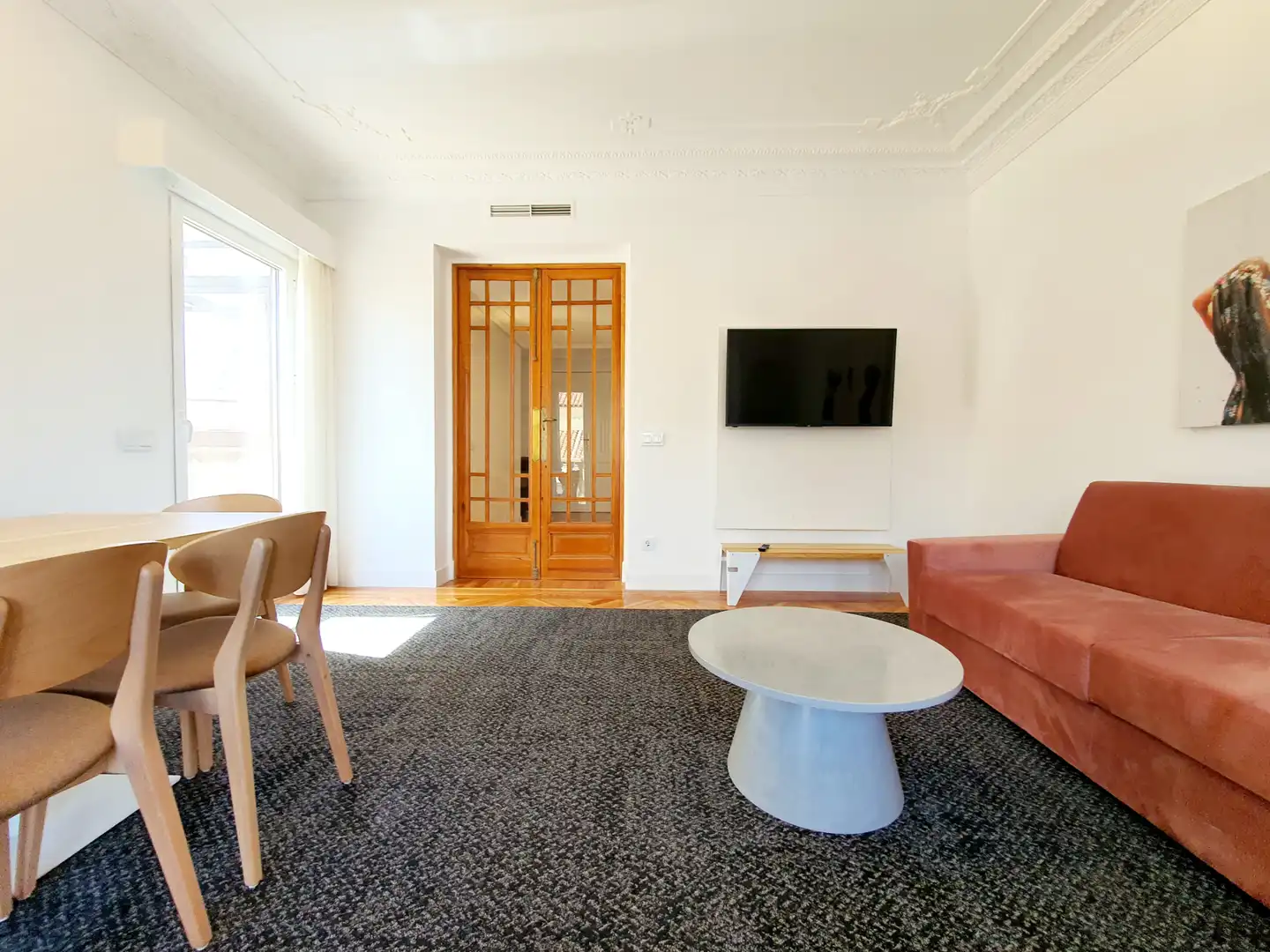 Sala de estar de Ático de alquiler en Madrid con Aire acondicionado, Calefacción y Terraza