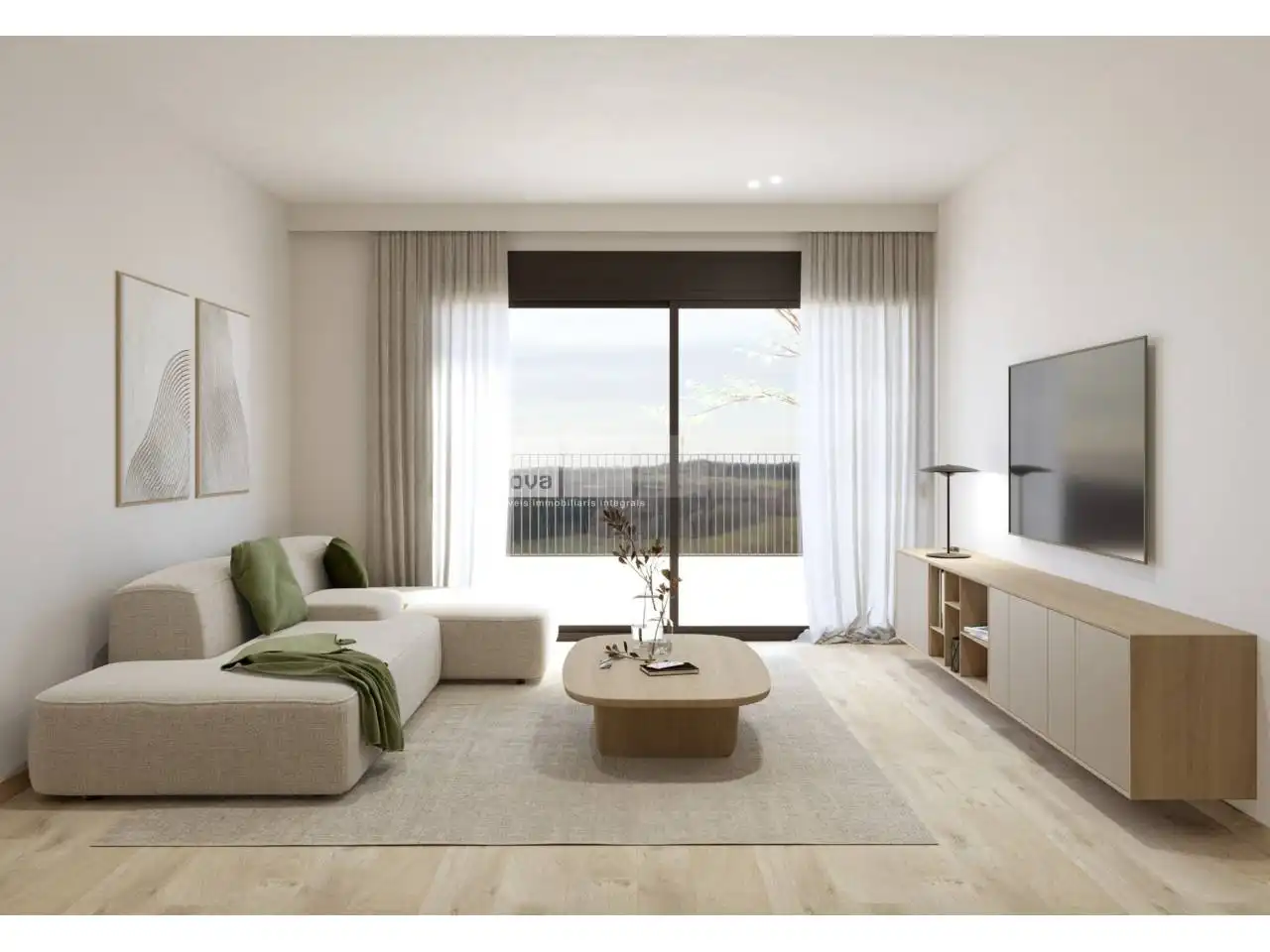 Wohnzimmer von Wohnung zum Verkauf in Tona mit Klimaanlage, Heizung und Terrasse