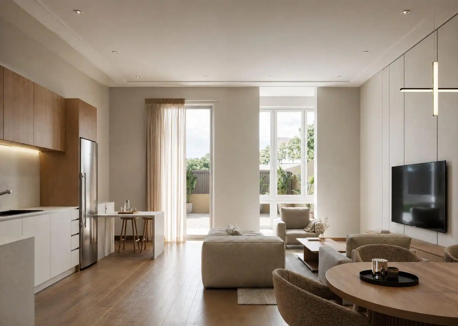 Living room of Apartments for sale in Barcelona  with Air Conditioner, Terrace and Balcony
