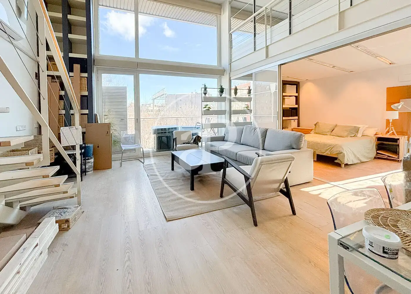 Sala de estar de Loft en venta en  Madrid Capital con Aire acondicionado, Calefacción y Terraza