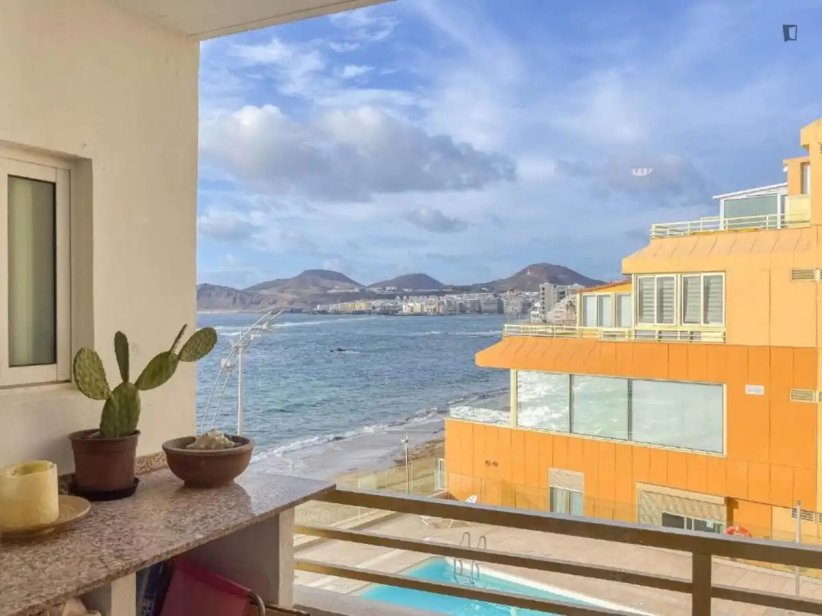 Terrassa de Apartament de lloguer en Las Palmas de Gran Canaria amb Moblat, Rentadora i Microones
