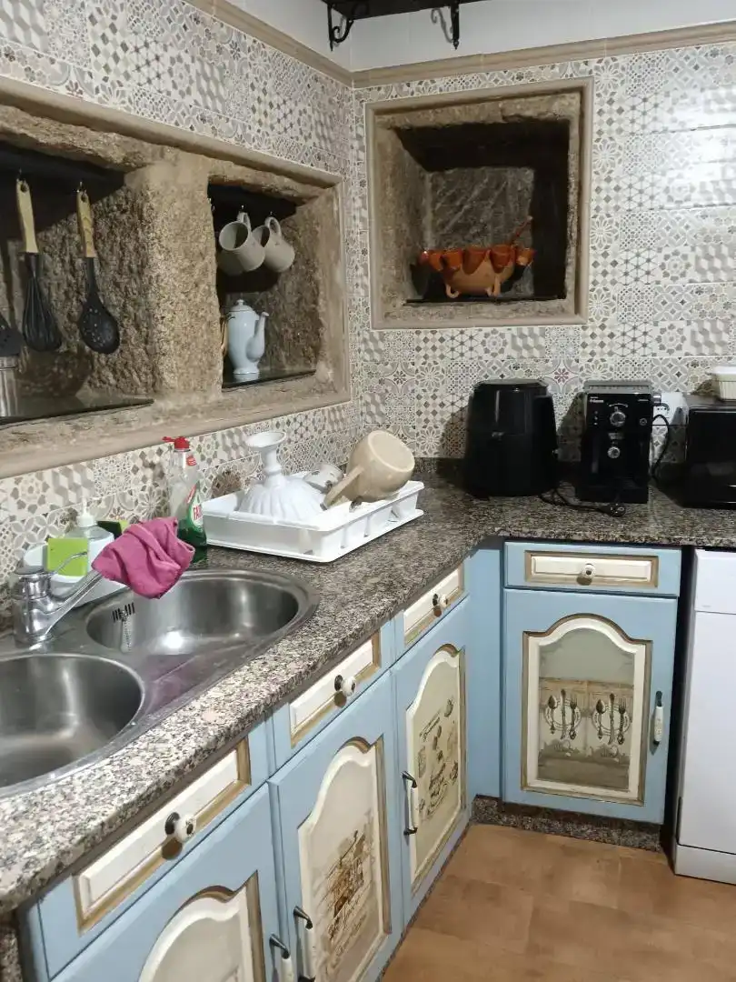Küche von Wohnung zur Miete in Catoira mit Privatgarten, Parkett und Möbliert