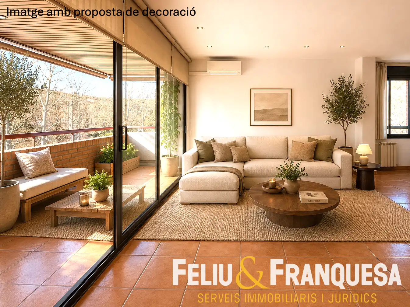 Sala d'estar de Àtic en venda en Sant Cugat del Vallès amb Calefacció, Jardí privat i Terrassa