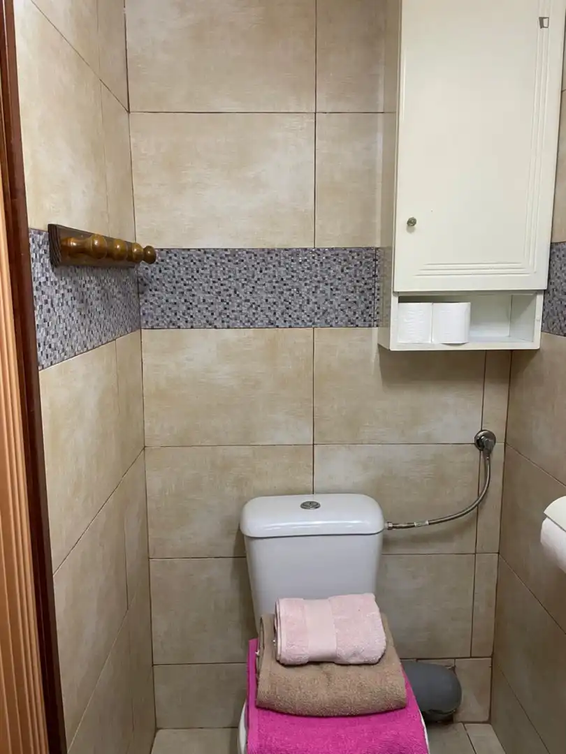 Baño de Estudio de alquiler en L'Hospitalet de Llobregat con Aire acondicionado, Calefacción y Amueblado