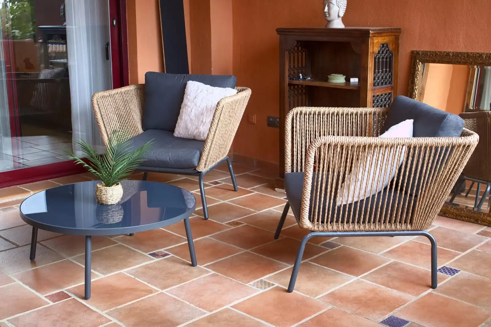 Terraza de Apartamento en venta en Ojén con Aire acondicionado, Jardín privado y Piscina