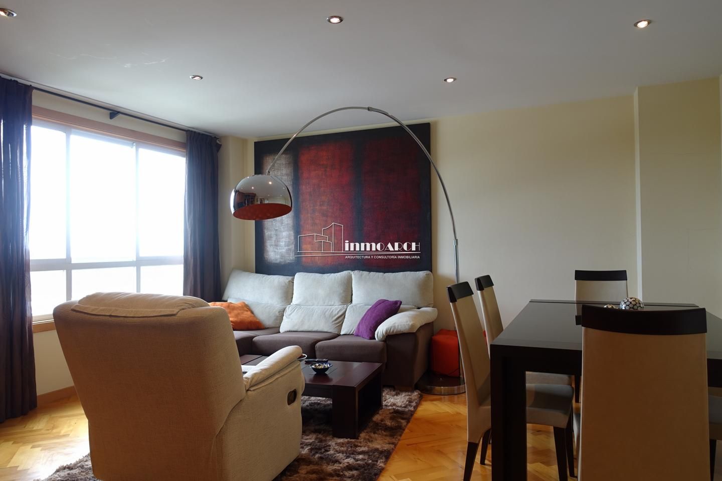 Living room of Duplex to rent in A Coruña Capital   with Heating, Parquet flooring and Storage room