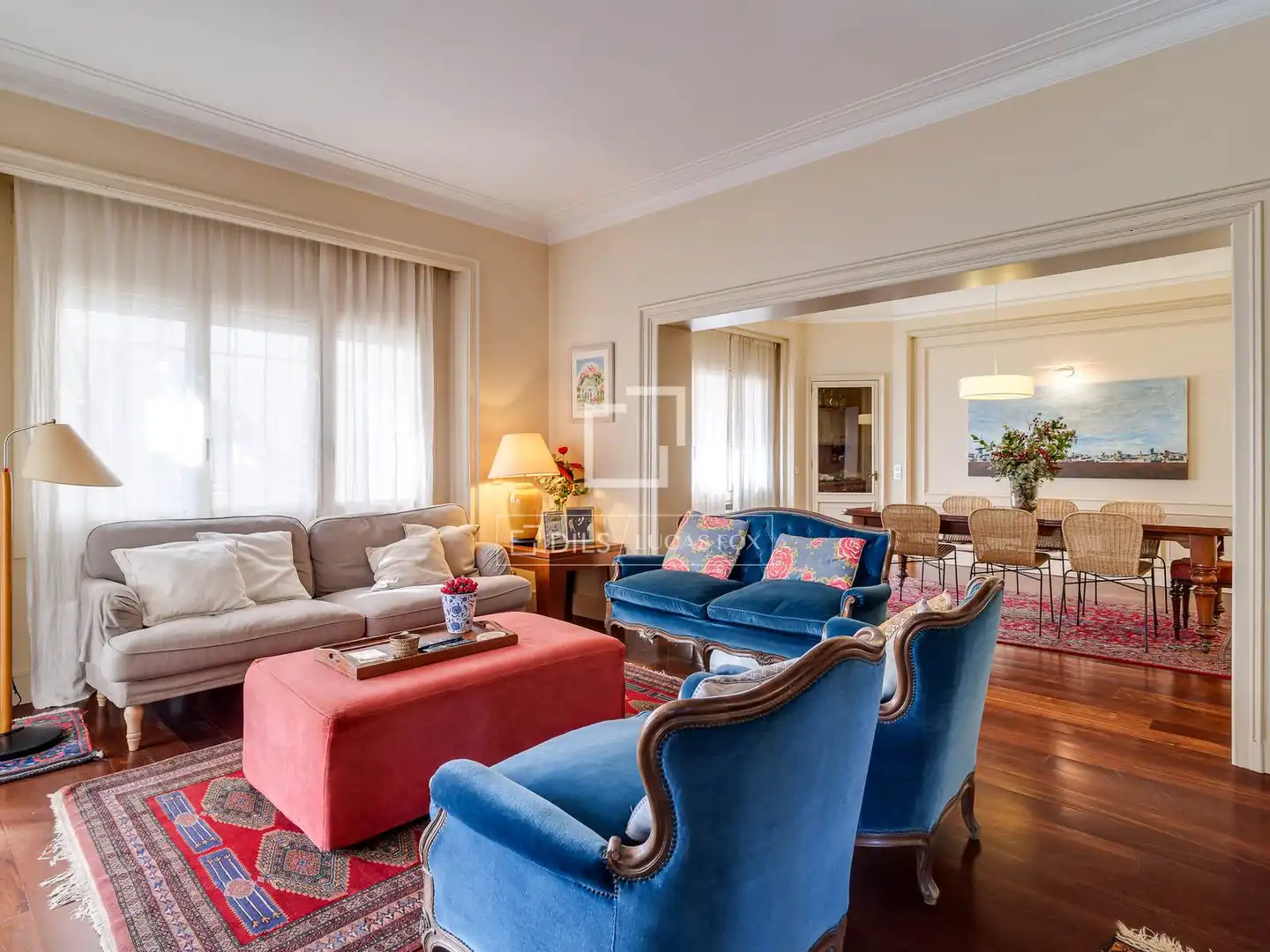 Wohnzimmer von Wohnung zum Verkauf in Barcelona mit Klimaanlage, Heizung und Privatgarten