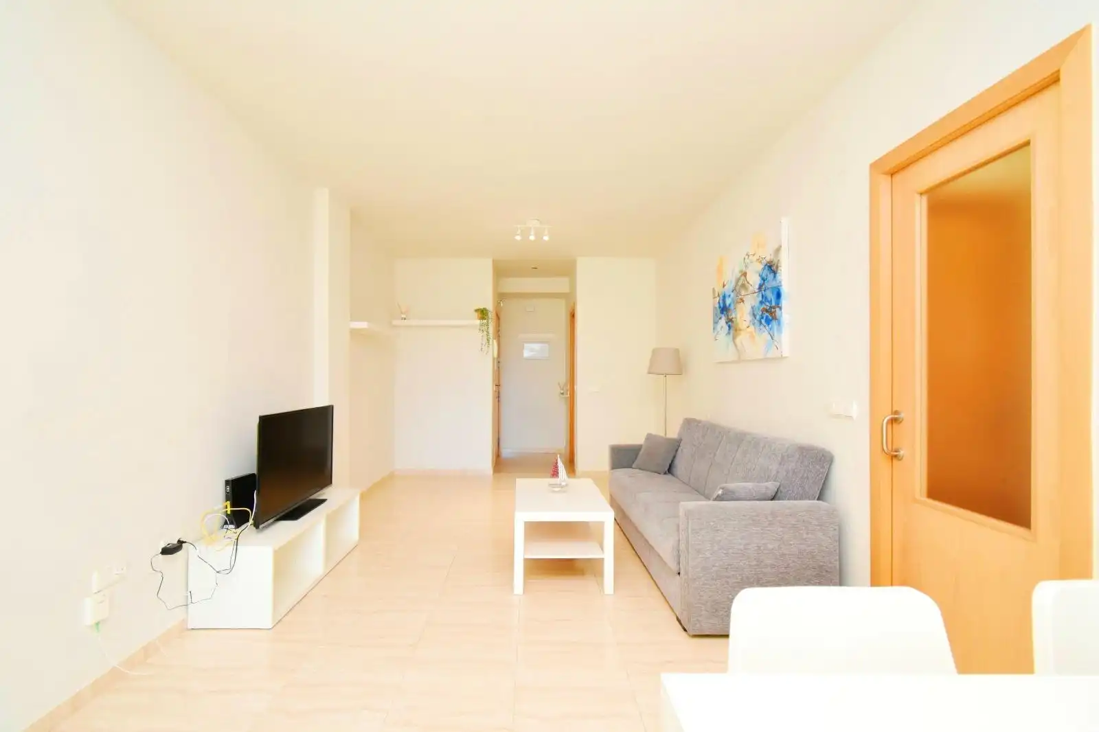 Sala d'estar de Pis en venda en El Ejido amb Aire condicionat, Terrassa i Moblat