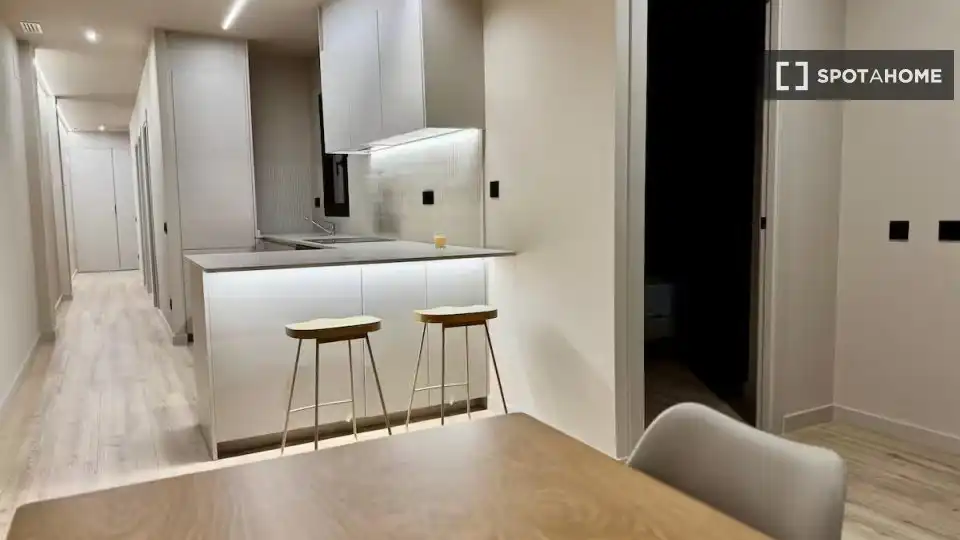 Kitchen of Flat for rent in Santa Coloma de Gramenet  with Air Conditioner, Heating and Furnished
