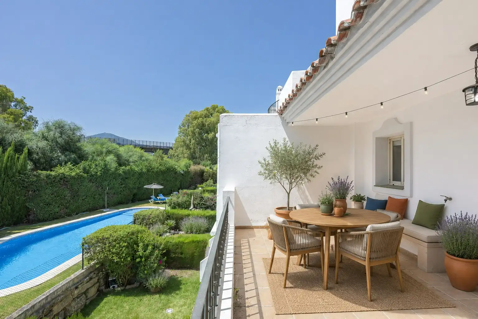 Terrace of Detached homes for sale in Marbella  with Air Conditioner, Heating and Private garden
