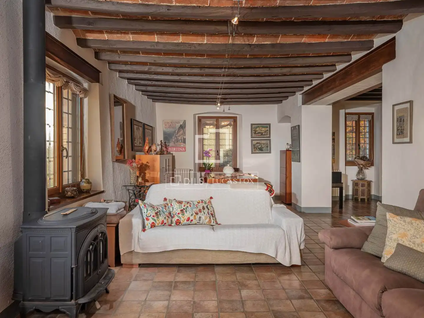Sala de estar de Finca rústica en venta en Arbúcies con Aire acondicionado, Calefacción y Jardín privado