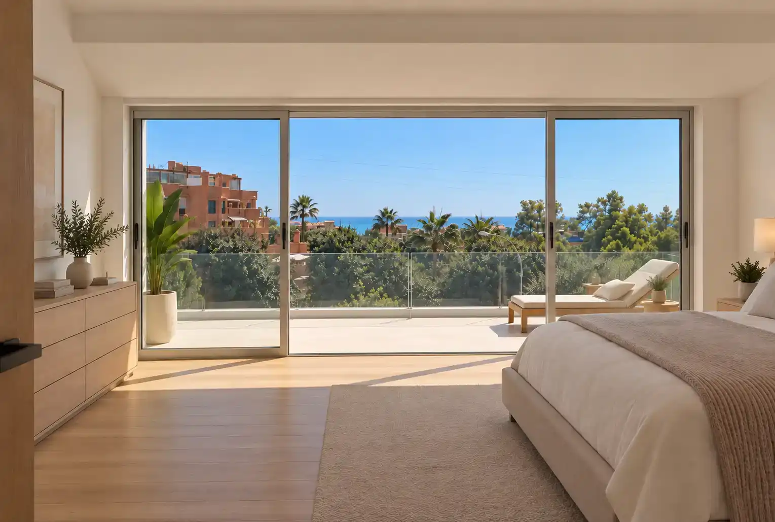 Bedroom of Houses for sale in Marbella  with Air Conditioner, Swimming Pool and Balcony