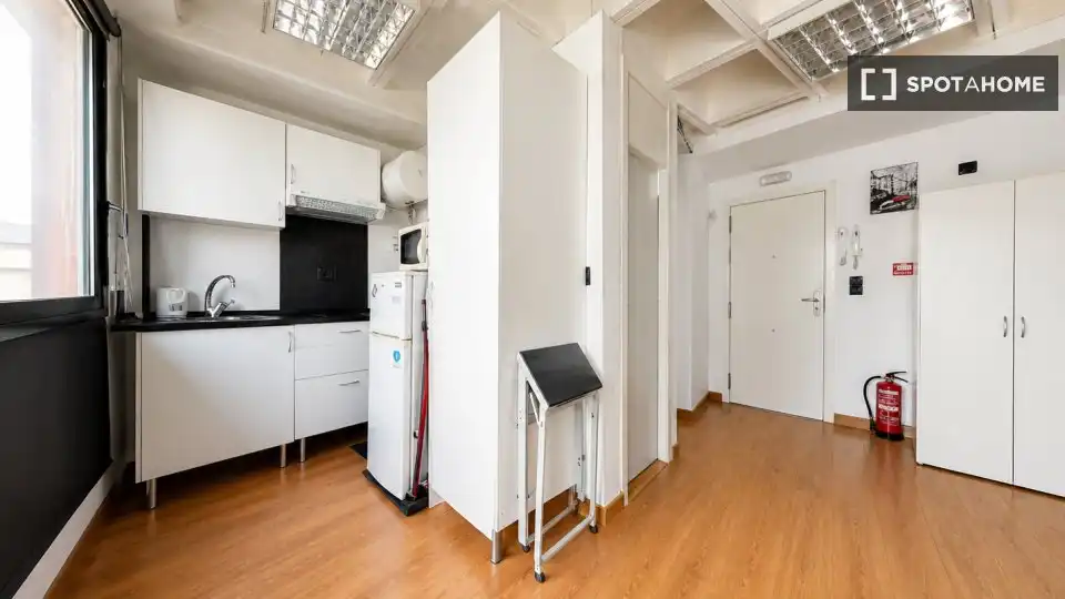 Cocina de Estudio para compartir en Sevilla con Aire acondicionado, Terraza y Amueblado