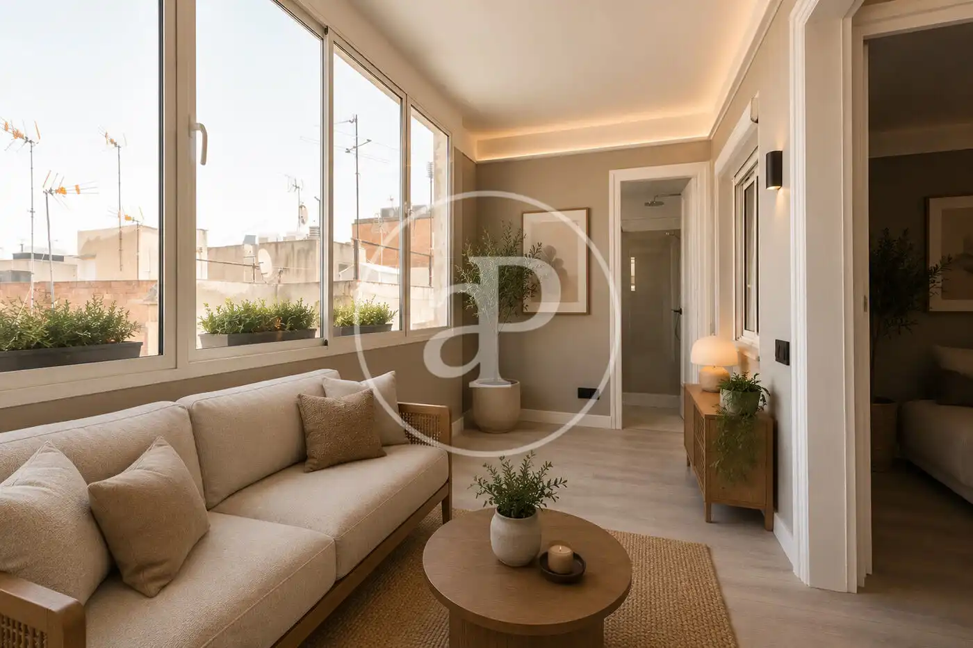 Wohnzimmer von Wohnung zum Verkauf in Barcelona mit Klimaanlage und Heizung