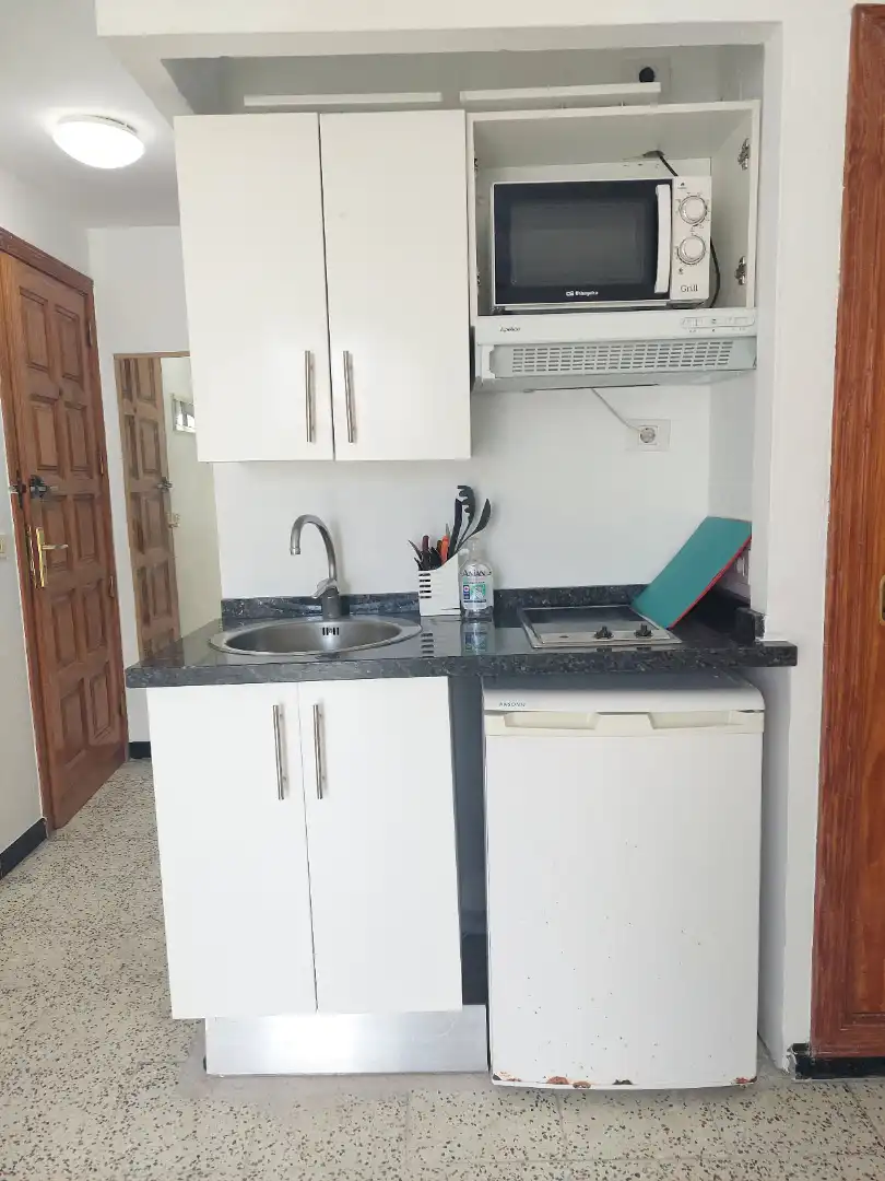 Cocina de Estudio de alquiler en Las Palmas de Gran Canaria con Amueblado, Lavadora y Microondas