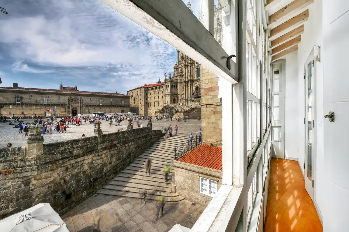 Balcony of Flat for sale in Santiago de Compostela   with Storage room, Oven and Washing machine