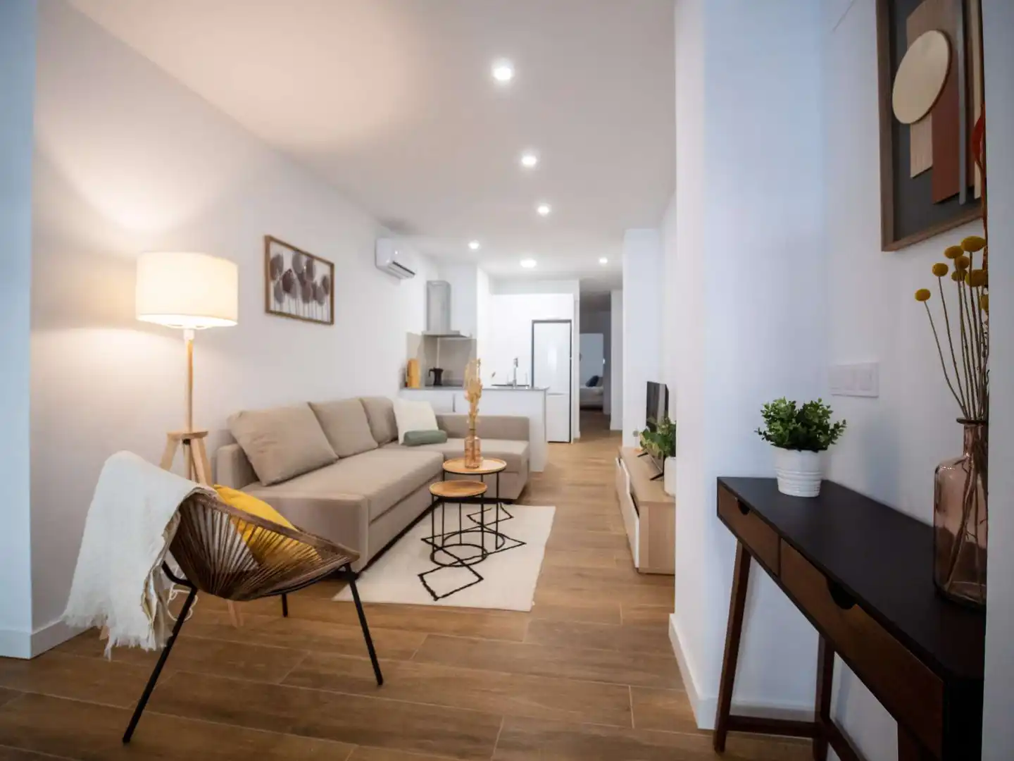 Sala de estar de Apartamento para compartir en  Valencia Capital con Aire acondicionado, Calefacción y Terraza