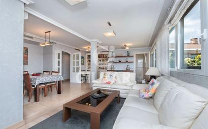 Sala d'estar de Àtic en venda en  Madrid Capital amb Aire condicionat, Jardí privat i Terrassa