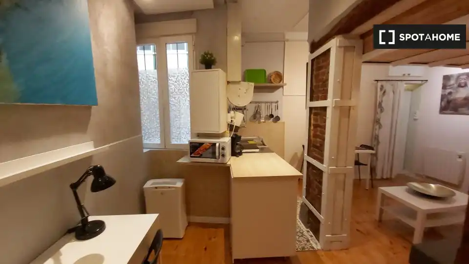 Kitchen of Study for share in Madrid  with Air Conditioner, Heating and Terrace
