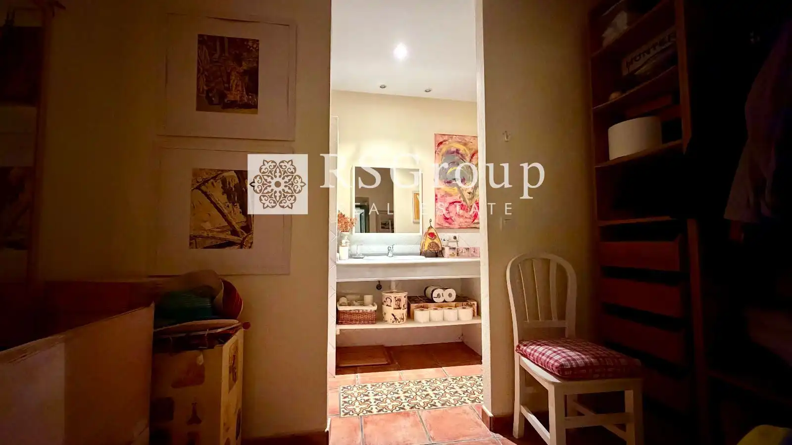 Baño de Casa o chalet en venta en Santa Olalla del Cala con Aire acondicionado, Jardín privado y Terraza
