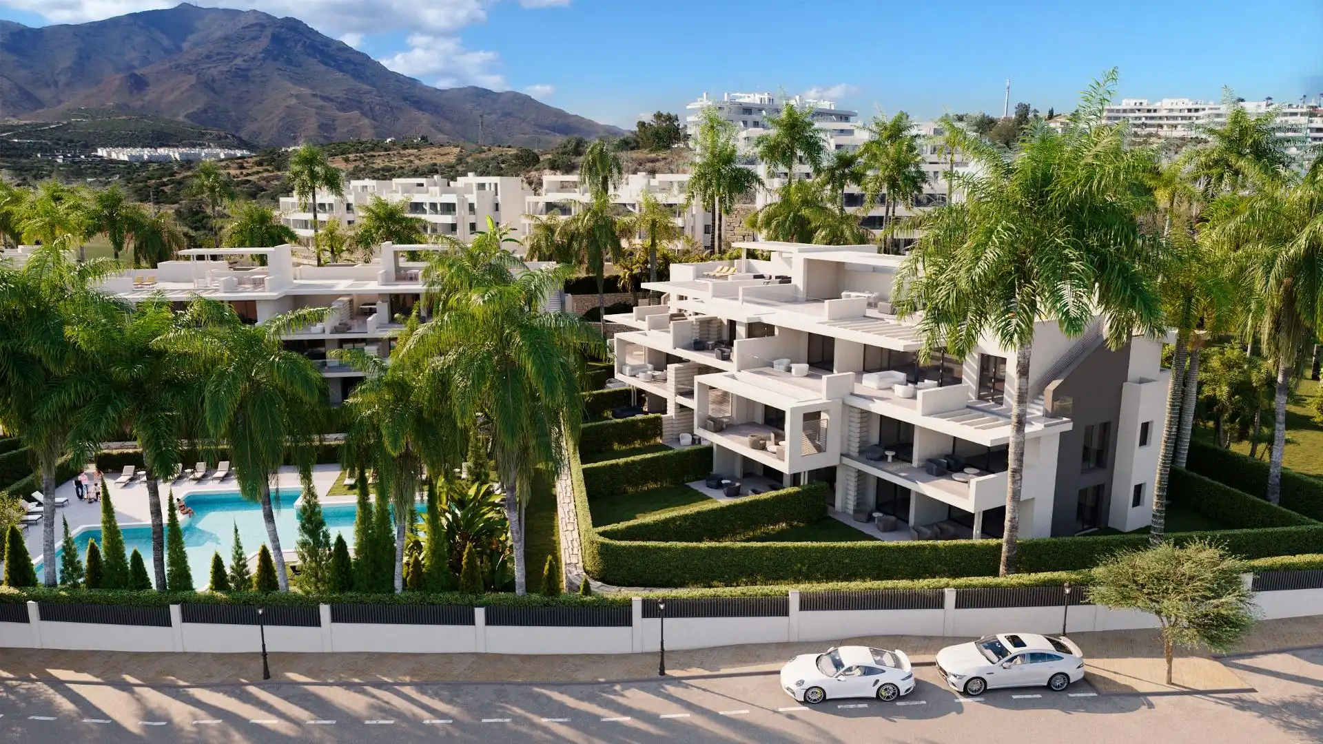 Exterior view of Flat for sale in Estepona  with Air Conditioner, Heating and Private garden